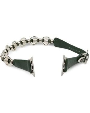 Toga Ring Detail Leather Watch Strap - Metallic