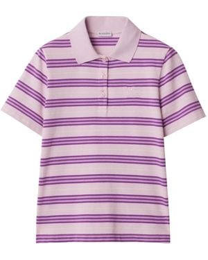Burberry Polo A Righe - Viola