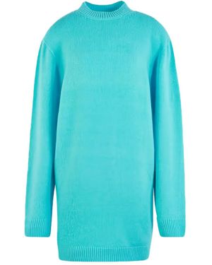 Laneus Knitted Mini Dress - Blue