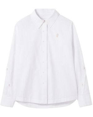 Claudie Pierlot Embroidered-Logo Striped Shirt - White