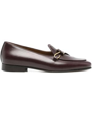 Edhen Milano Loafer Aus Wildleder Mit Metallschnalle - Braun