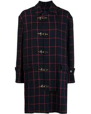 ROKH Check-Print Coat - Blue
