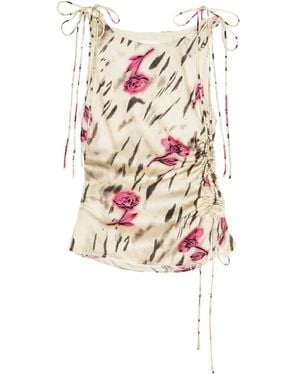 Ganni Floral-Print Blouse - White