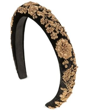 Jennifer Behr Floral-Embellished Headband - Black