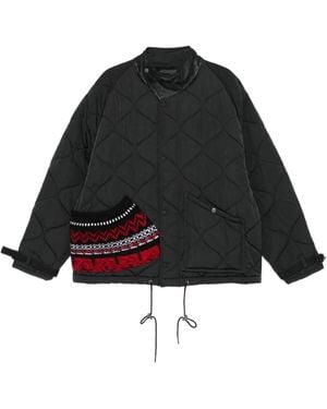 ANDERSSON BELL Quilted Knit-Panel Jacket - Black