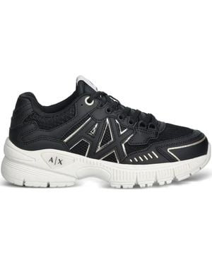 ARMANI EXCHANGE Logo-Patch Trainers - Black