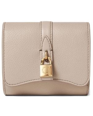 Stella McCartney Padlock-Detail Grained Wallet - Natural