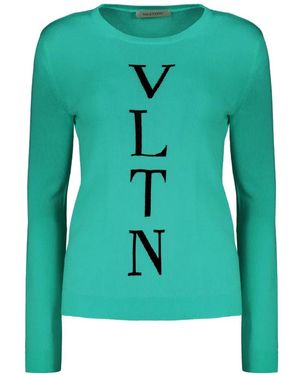Valentino Garavani Vltn Logo-Print Jumper - Green