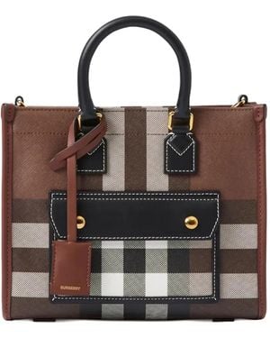 Burberry Checked tote bag - Schwarz