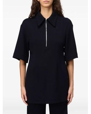 Tela Half-Zip Short-Sleeve Sweater - Black