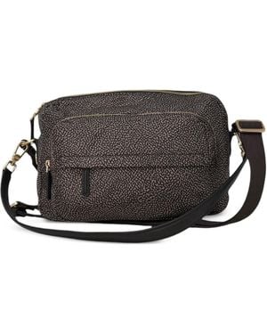 Borbonese Sac Porté Épaule B-Club De Taille Moyenne - Black