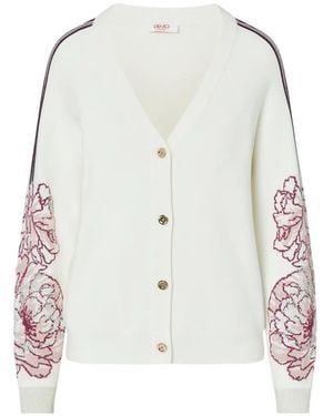 Liu Jo Jacquard Cardigan - White