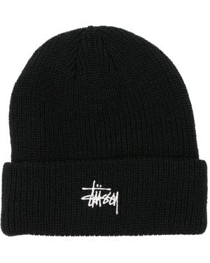 Stussy Logo-Embroidered Beanie - Nero