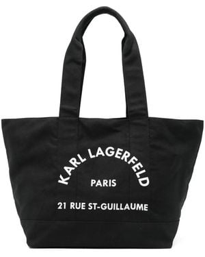 Karl Lagerfeld Shopper Met Logoprint - Zwart