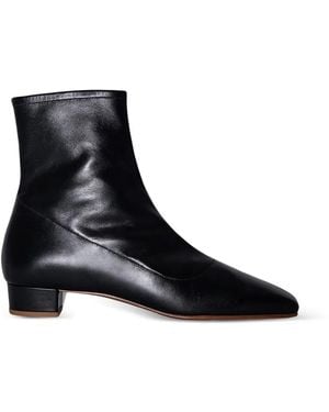 BY FAR Este Leather Ankle Boots - Black