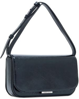 Giorgio Armani Small X 10 Corso Como Patent-Leather Shoulder Bag - Blue