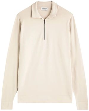 John Smedley Quarter-Zip Knit Sweater - Natural