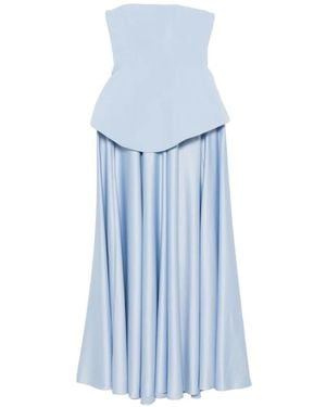 Solace London Oriana Strapless Maxi Dress - Blue