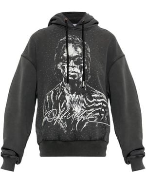 Off-White c/o Virgil Abloh Graphic-Print Hoodie - Grey