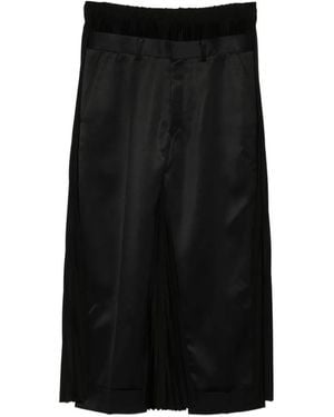Junya Watanabe Pleated-Panel Pants - Black