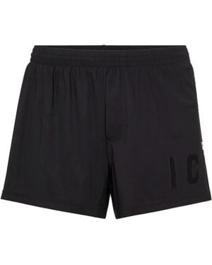 DSquared² Icon Elasticated-Waist Shorts - Black