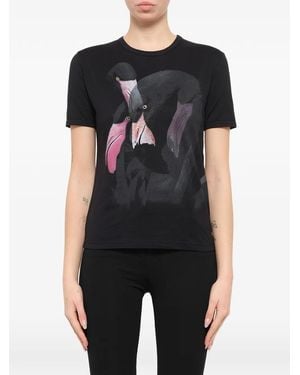 Givenchy T-Shirt Mit Flamingo-Print - Schwarz