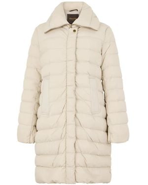 Moorer Cintia Quilted Single-Breasted Coat - White