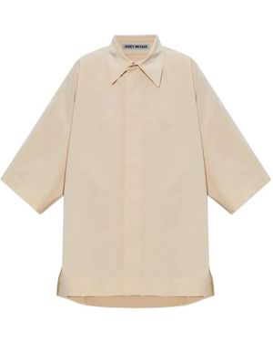Issey Miyake Concealed-Button Shirt - Natural