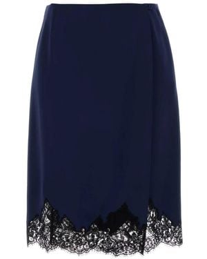 Stella McCartney Lace-Trim Satin Midi Skirt - Blue