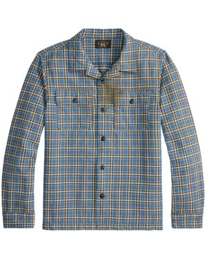 RRL Check-Pattern Cotton Shirt - Blue