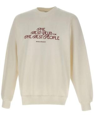 Drole de Monsieur Felpa Girocollo Con Ricamo - Bianco