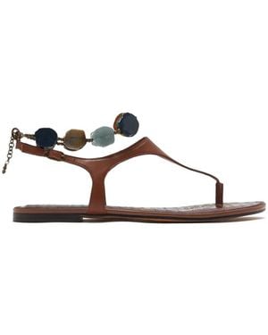Sam Edelman Canna Thong Bead-Embellished Sandals - White