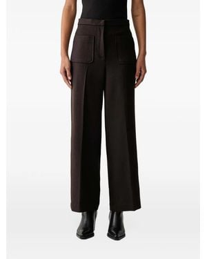 Sessun Alberwool Patch-Pocket Cropped Trousers - Black