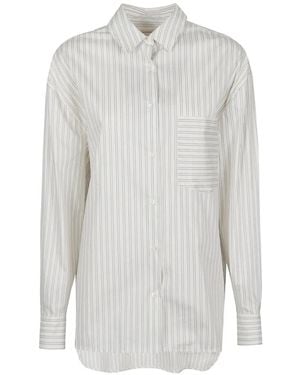 IRO Camisa A Rayas Con Bolsillo En El Pecho - Blanco