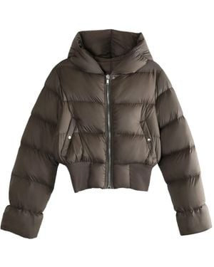 Rick Owens Hooded Puffer Jacket - Brown