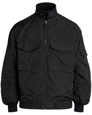 Comme des Garçons Veste À Effet Froissé - Black