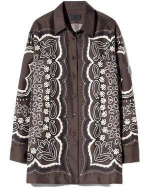 Nili Lotan Alfie Bandana-Print Shirt - Grey