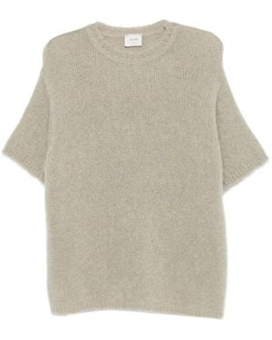 Alysi Short-Sleeve Knitted Jumper - White