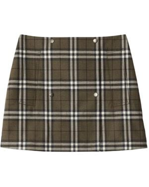 Burberry House-Check Skirt - Green