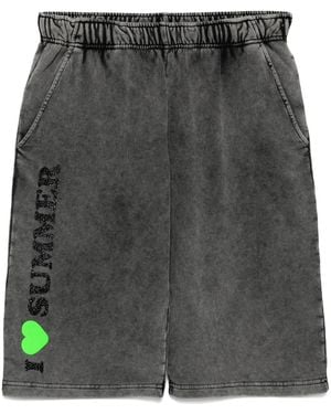 Joshua Sanders Slogan Print Shorts - Black