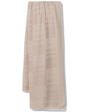 Moschino Logo-Jacquard Scarf - White