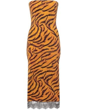 Marine Serre Tiger-Print Tube Dress - Metallic