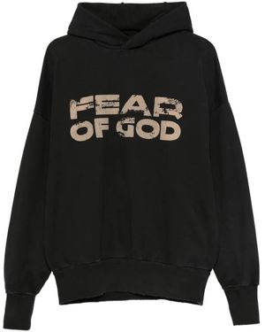 Fear Of God Logo Hoodie - Black