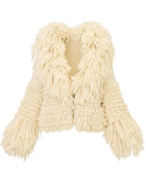 LoveShackFancy Ilyana Shaggy-Knit Jacket - Natural