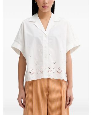 Marc O' Polo Chemise À Broderie Anglaise Et Finitions Festonnées - White