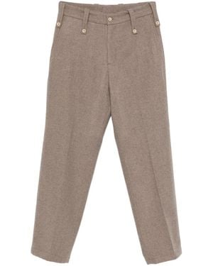 Paura Kyros Button-Fastening Trousers - Grey