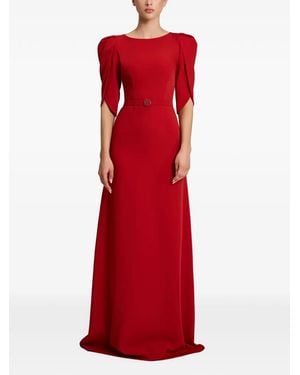Cristallini Blanca Short-Sleeve Maxi Dress - Red