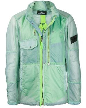 Stone Island Shadow Project Transparent Layered Windbreaker - Green