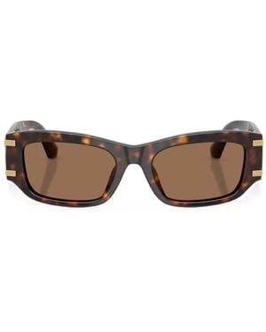 Dolce & Gabbana Tortoiseshell-Effect Rectangle-Frame Sunglasses - Brown
