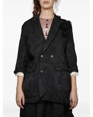 Aleksandr Manamïs Bow-Detail Double-Breasted Jacket - Black